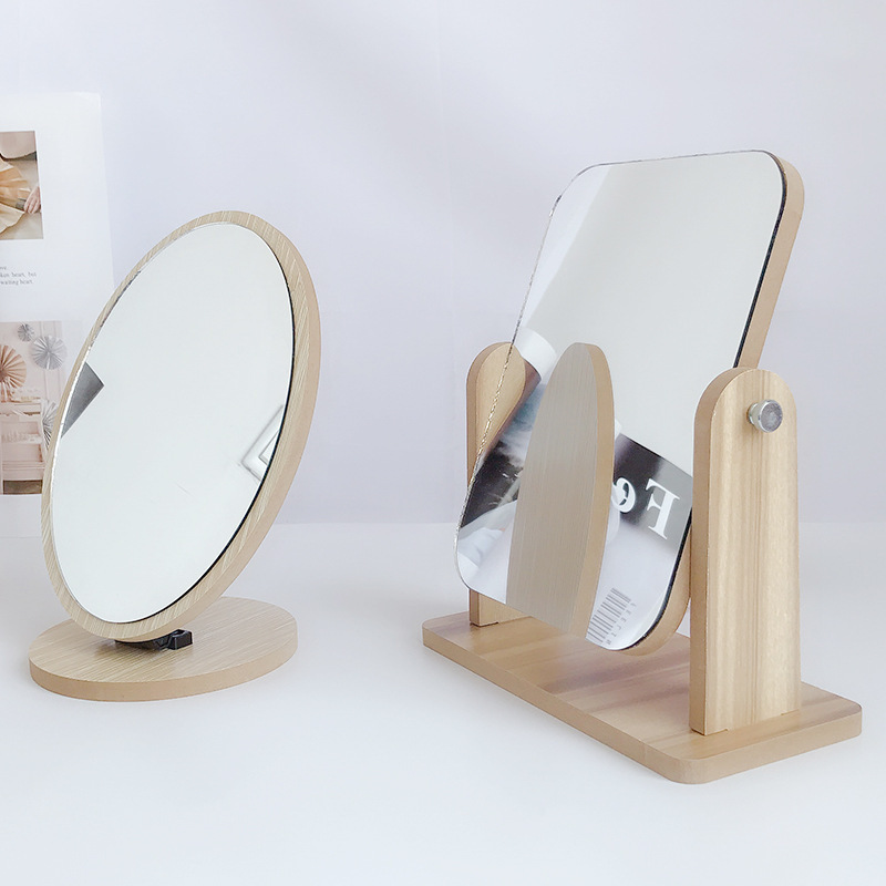 Rotating desktop vanity mirror